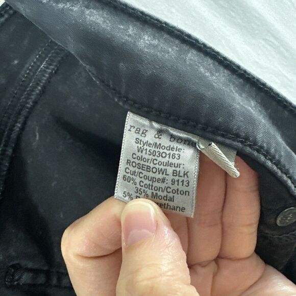 Rag & Bone Skinny Leggings Rosebowl Black Stretch Jean Womens Size 29 Grunge - Picture 13 of 14